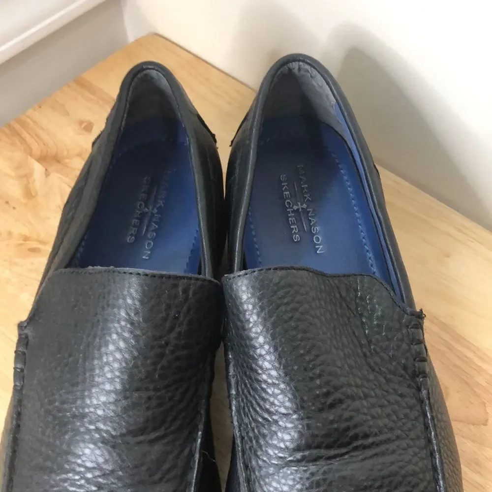 MARK NASON for SKECHERS size 13 black casual dress leather slip on loafers
